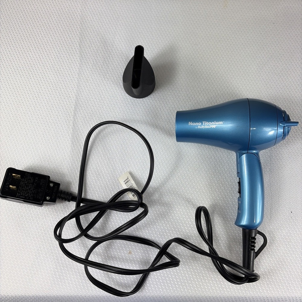 BaBylissPRO Nano Titanium Travel Dryer, Blue (Tested)